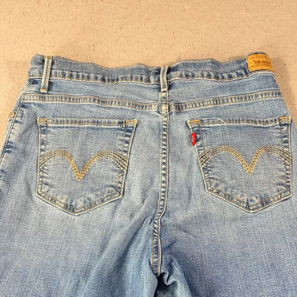 Levis 512 Perfectly Slimming Capri Jeans Men Light Wash Blue Denim Size 14 34x18